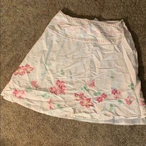 Dress Barn Linen/Rayon Embroidered Skirt Size 12